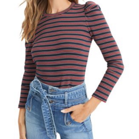 Veronica Beard Britney Puff-Sleeve Striped Top - Picture 3 of 8